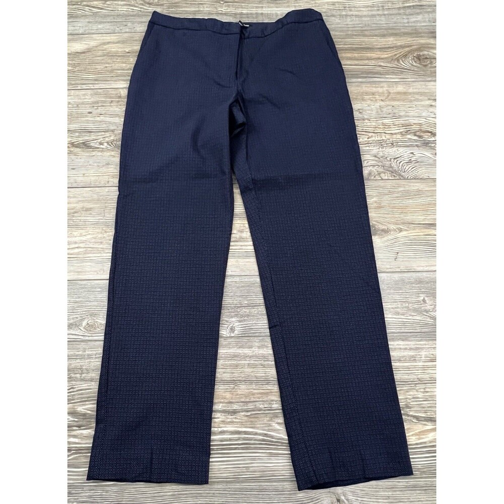 Mario Serrani Italy Womens 6 Comfort Stretch Slim Fit Ankle Pants Blue Check